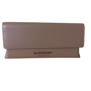 Burberry London England‎ Designer Eyeglasses Case Clamshell Spectacles Tan